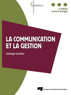 cover image of La communication et la gestion